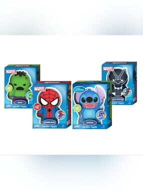 Ja-Ru Jumbo Jiggly Squishy Toy Stitch Hulk‎ Spider-Man Black Panther